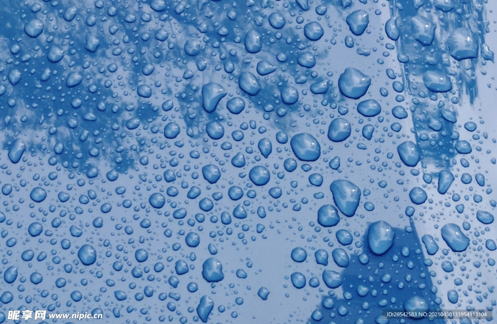 水珠蓝色背景