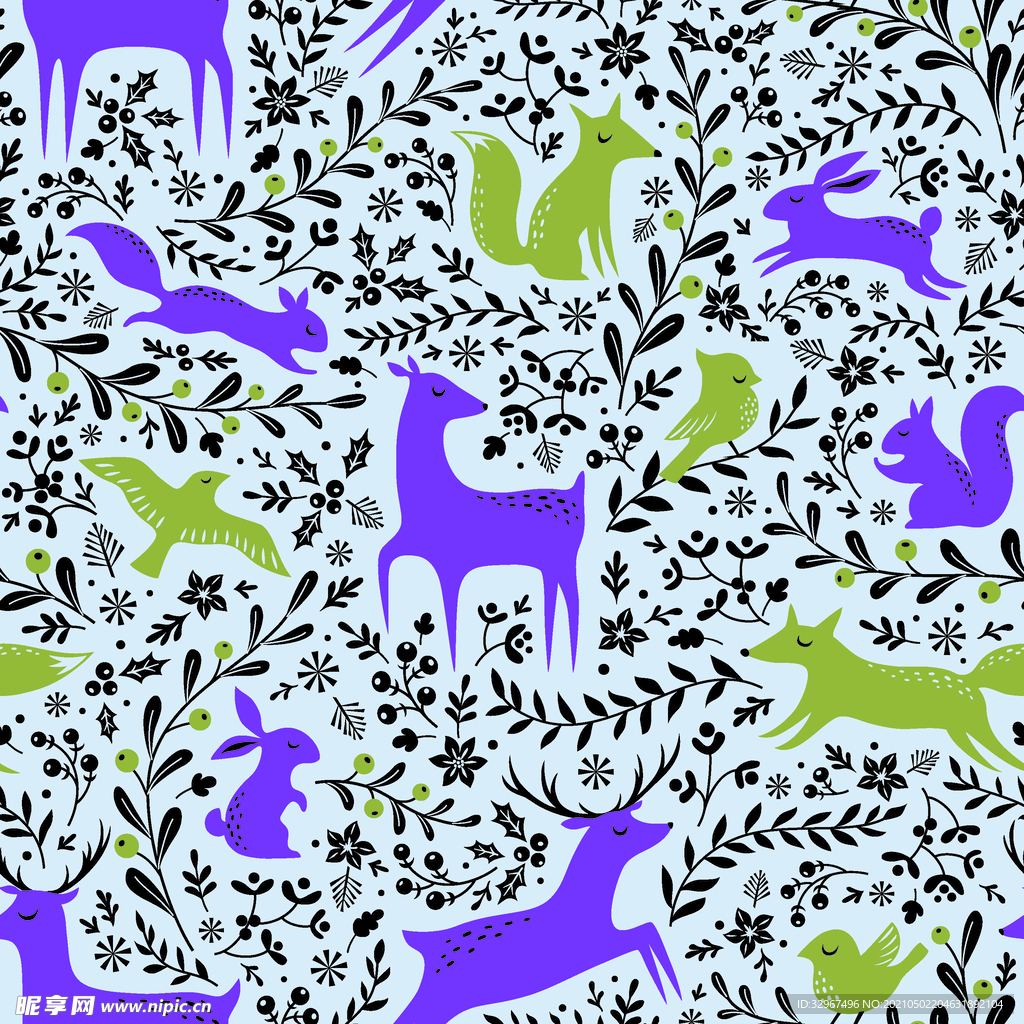 动物 卡通 狐狸 鹿