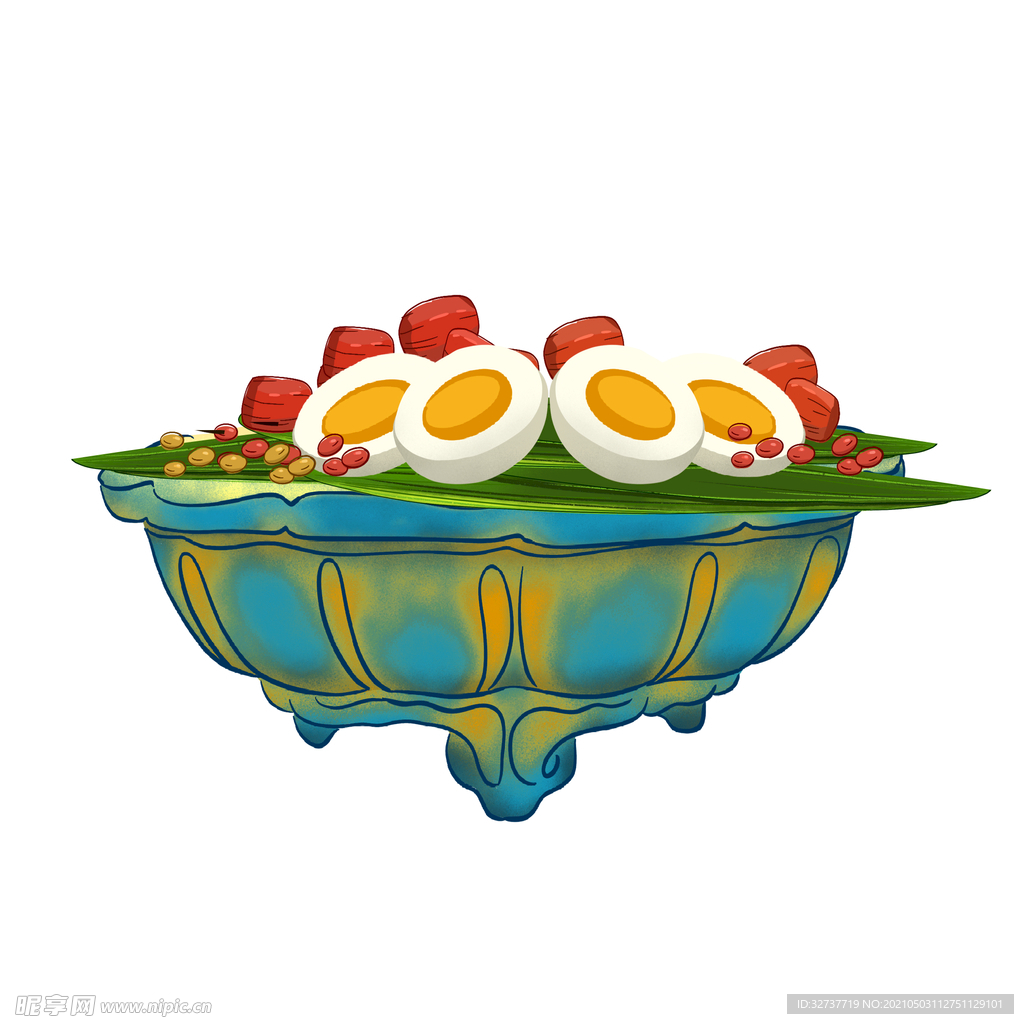 端午节插画鸭蛋元素