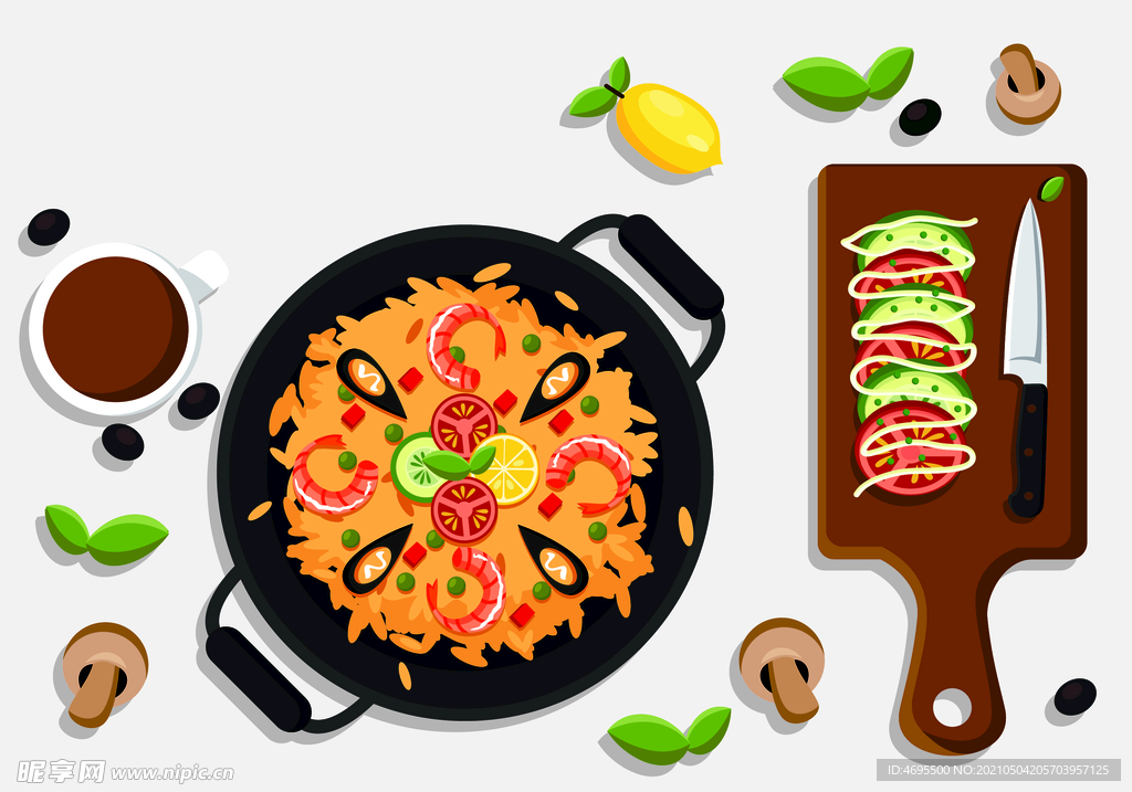 卡通披萨矢量图