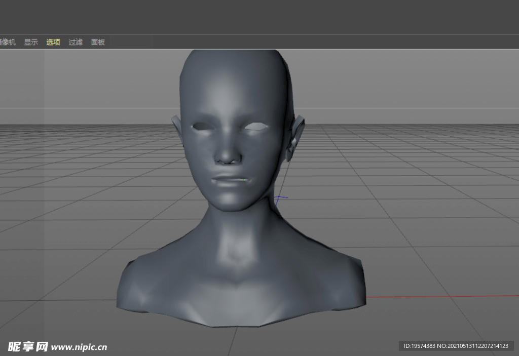 c4d模型头部