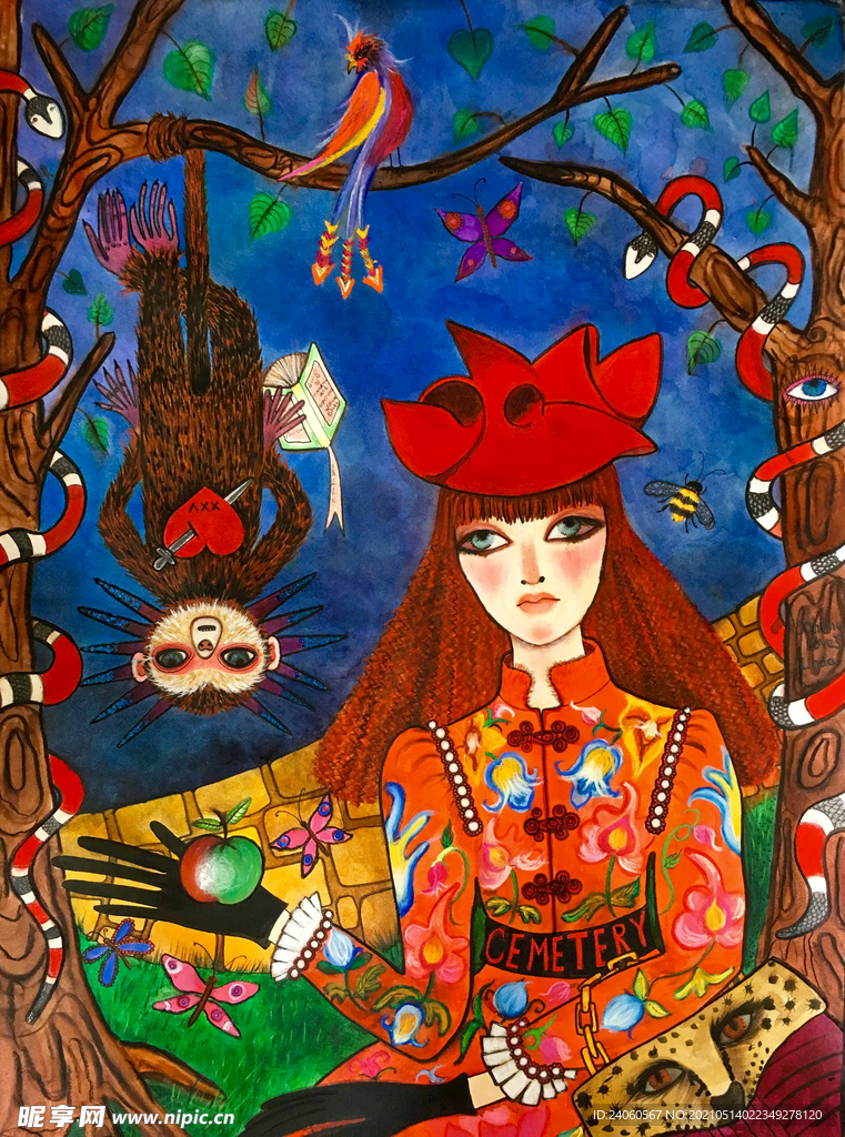 背景美女