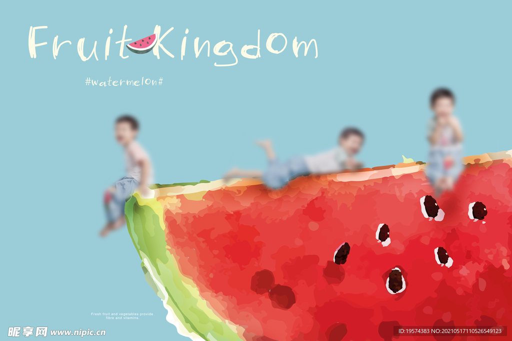 儿童创意趣味卡通水果影楼后期