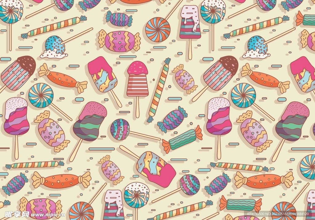 卡通手绘冰激凌糖果