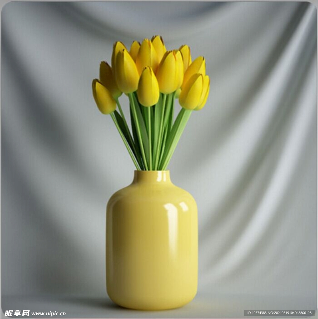 C4D模型盆栽绿色植物插花