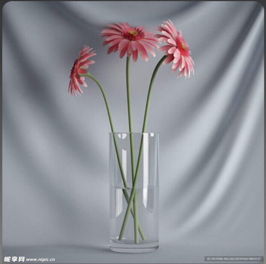 C4D模型盆栽绿色植物插花