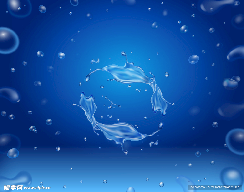 矢量手绘水流