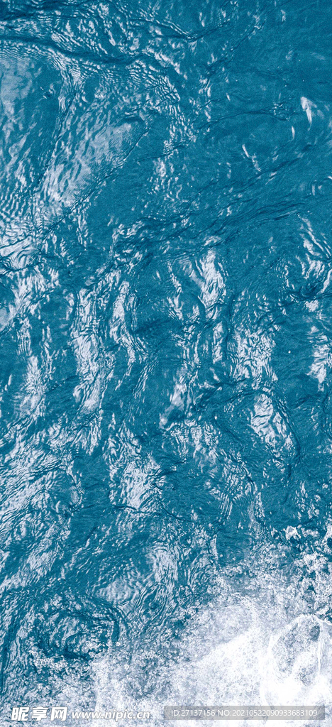 蓝色海色浪花背景