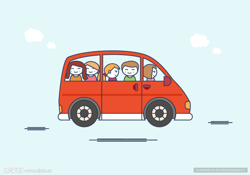 卡通汽车旅行