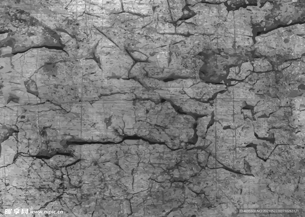 开裂墙面矢量图