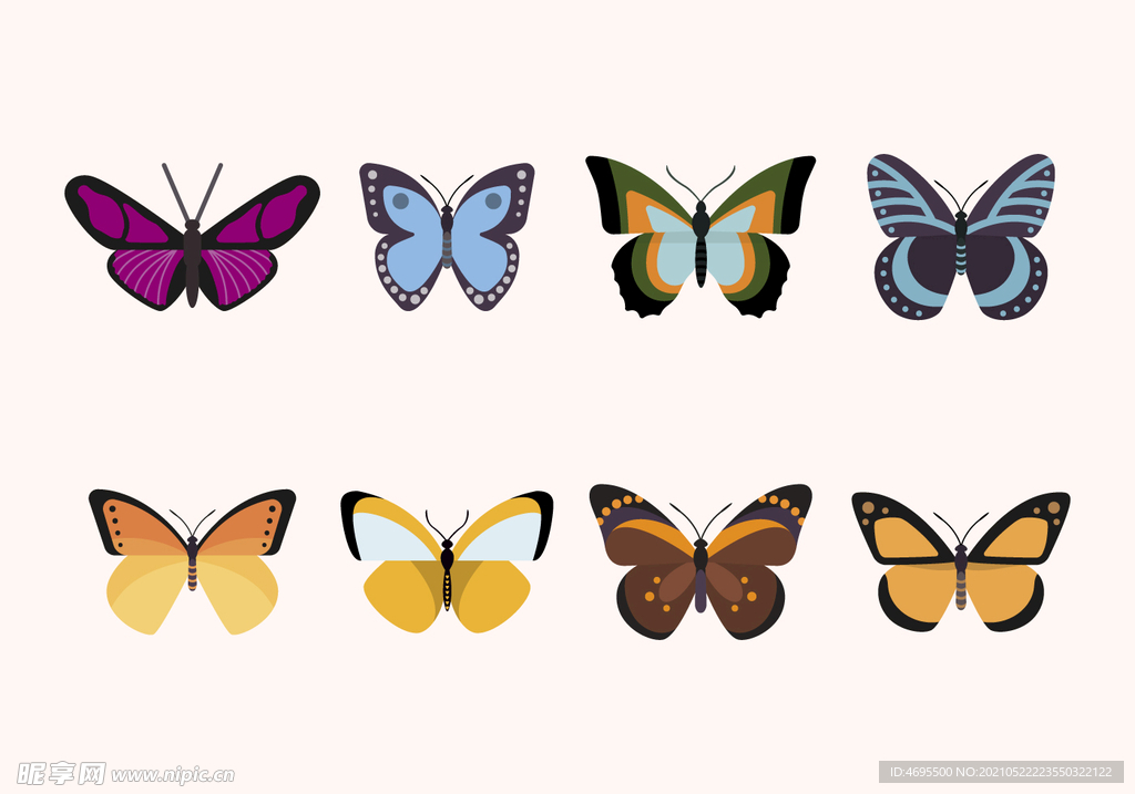 卡通蝴蝶矢量图