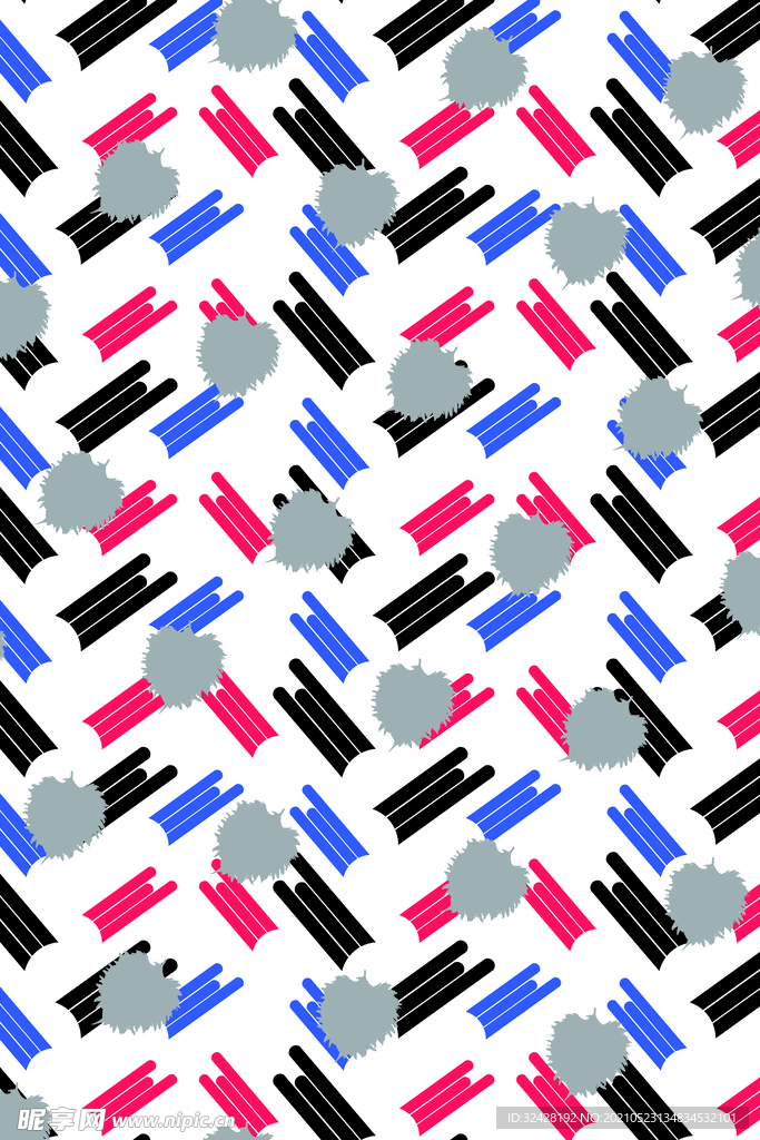 潮牌花型印花 高清分层