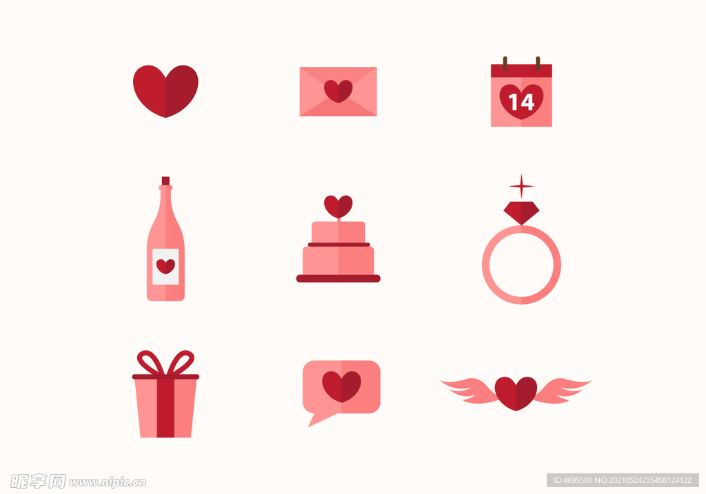 卡通手绘情人节标志图标