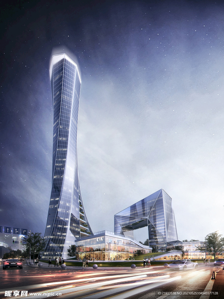 公建高层商业夜景综合体