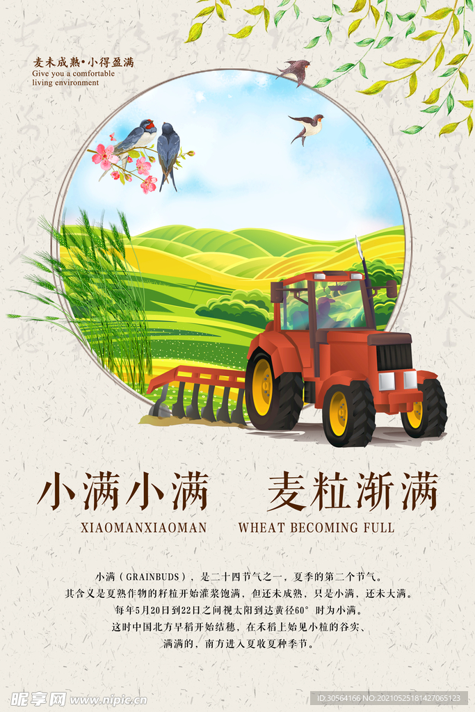 小满节气传统活动宣传海报素材