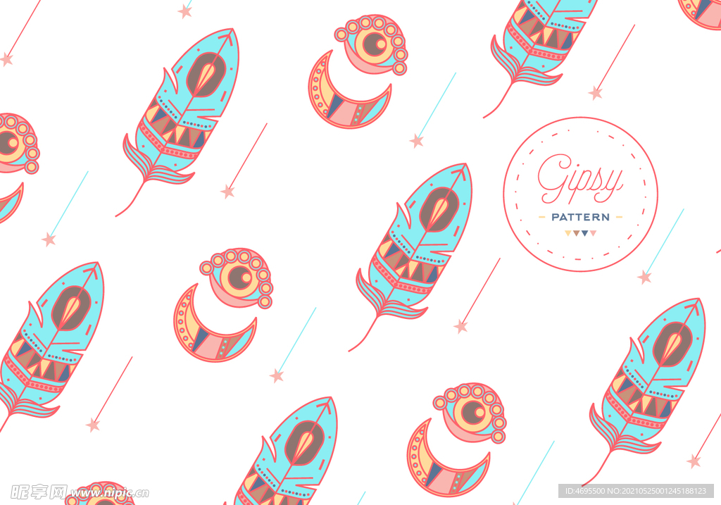 羽毛图案矢量图