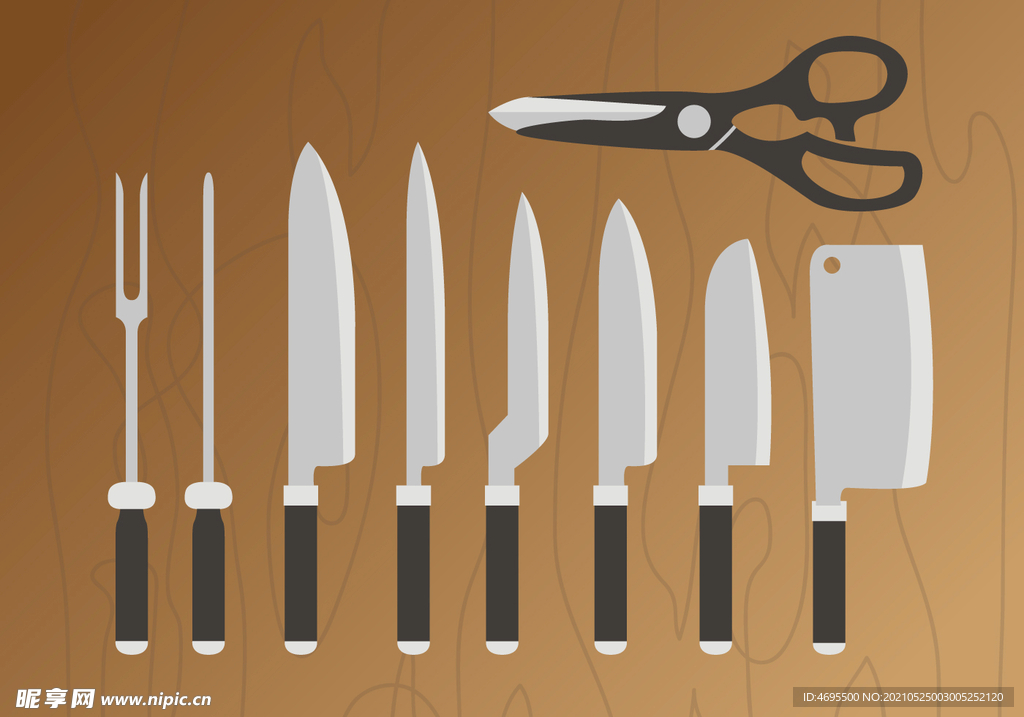 卡通刀具剪刀矢量图