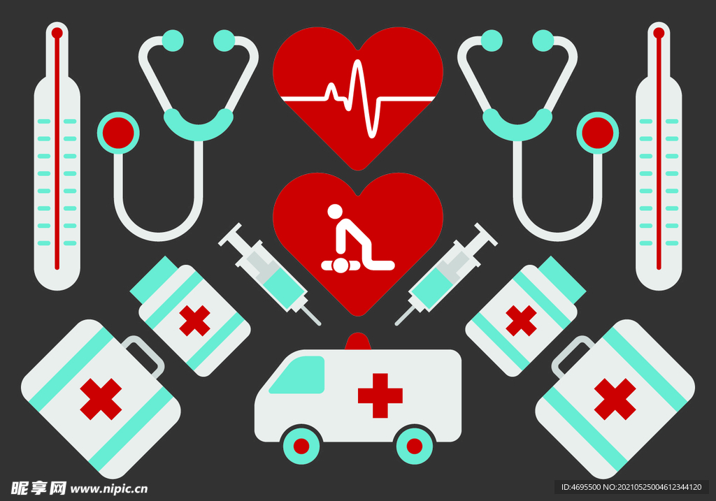 卡通医疗图标图案