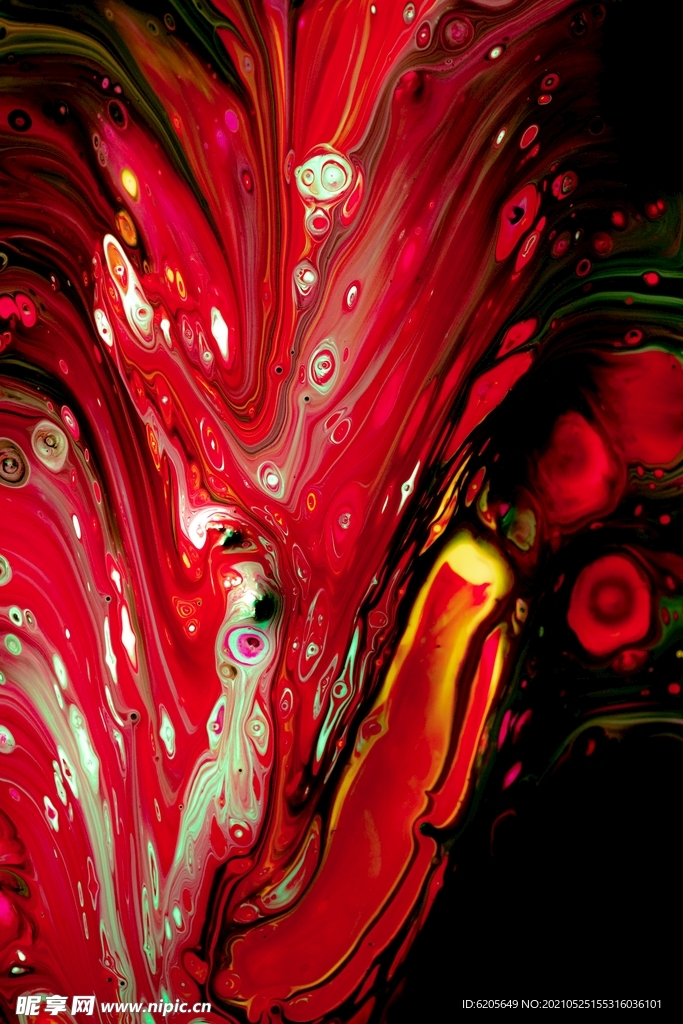 血红色水墨斑斓背景