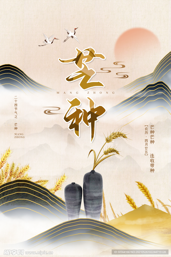 芒种节气传统活动海报素材