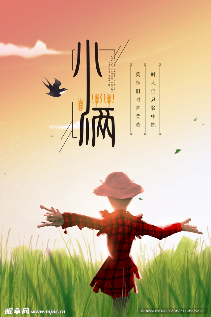 小满节气传统活动宣传海报素材