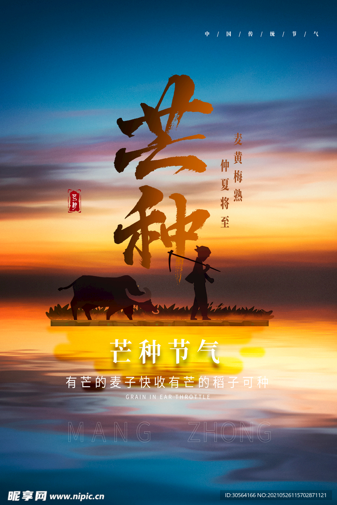 芒种节气传统活动宣传海报素材