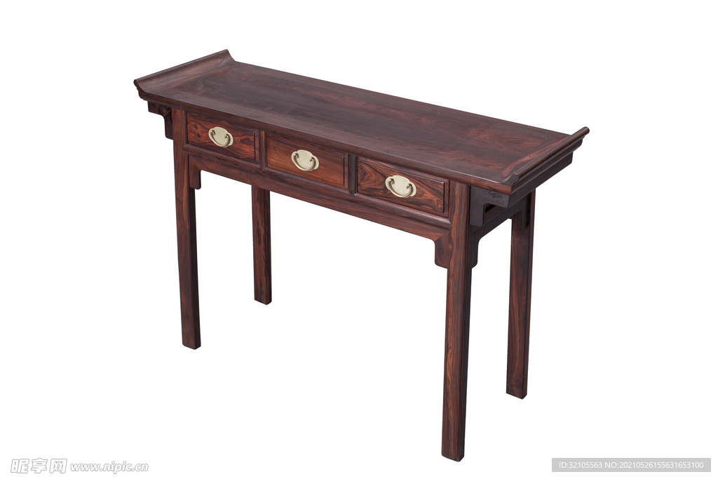 酸枝三联柜侧面