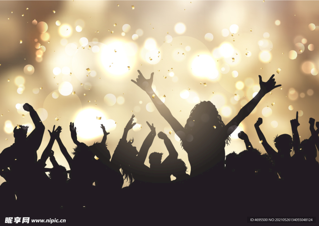 人群跳舞 蹦迪矢量图