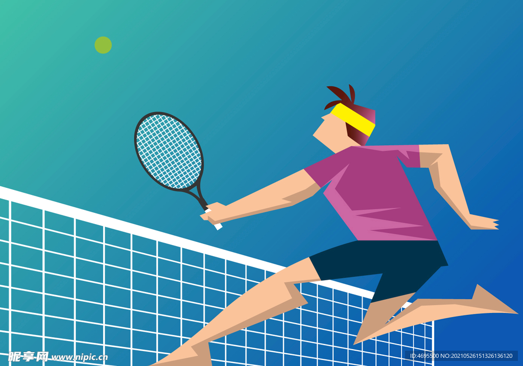 卡通网球运动
