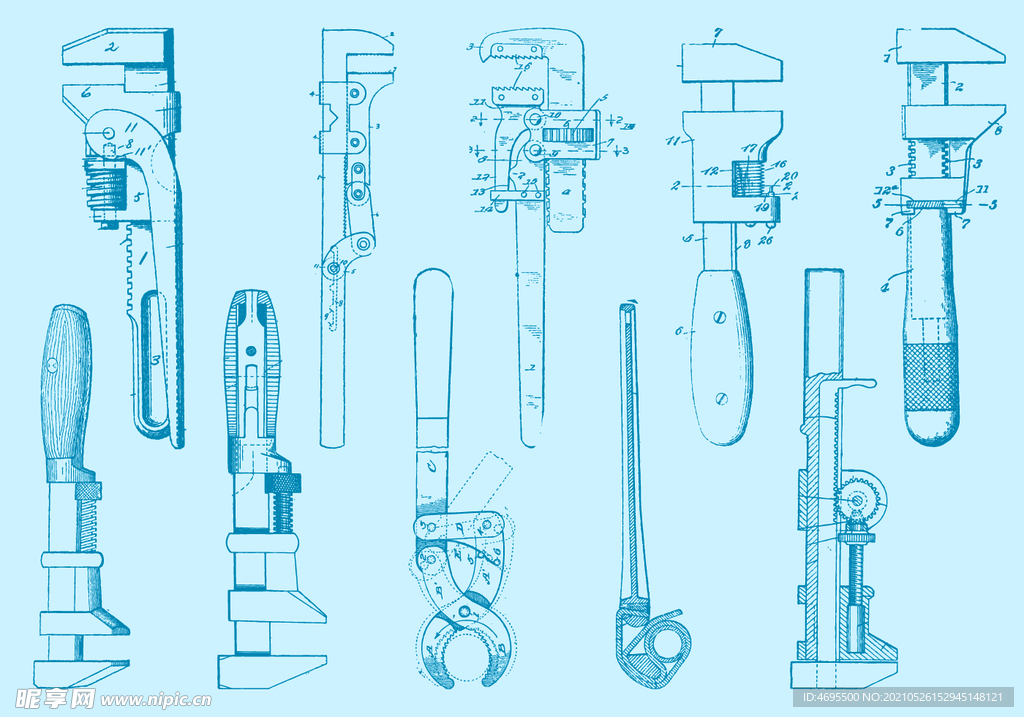 卡通手绘木工F夹工具