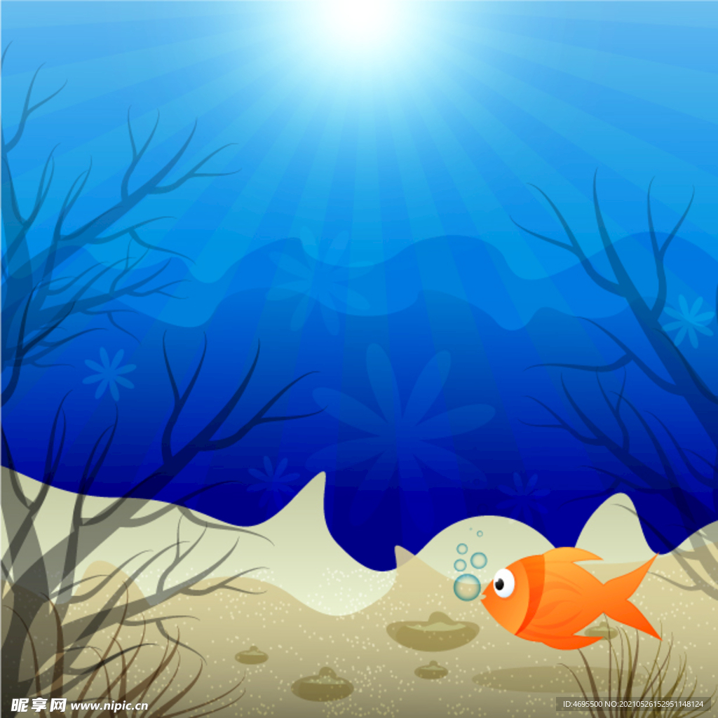 卡通深海插画