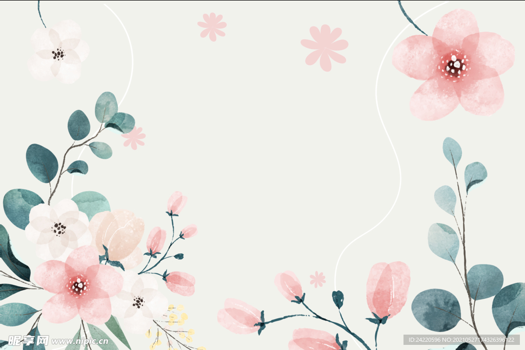 手绘鲜花背景