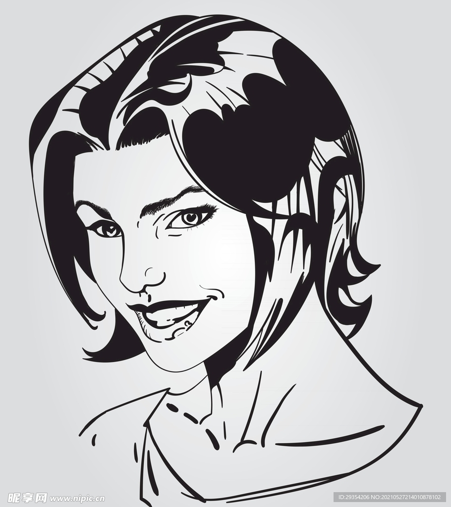 动漫女人插画图片