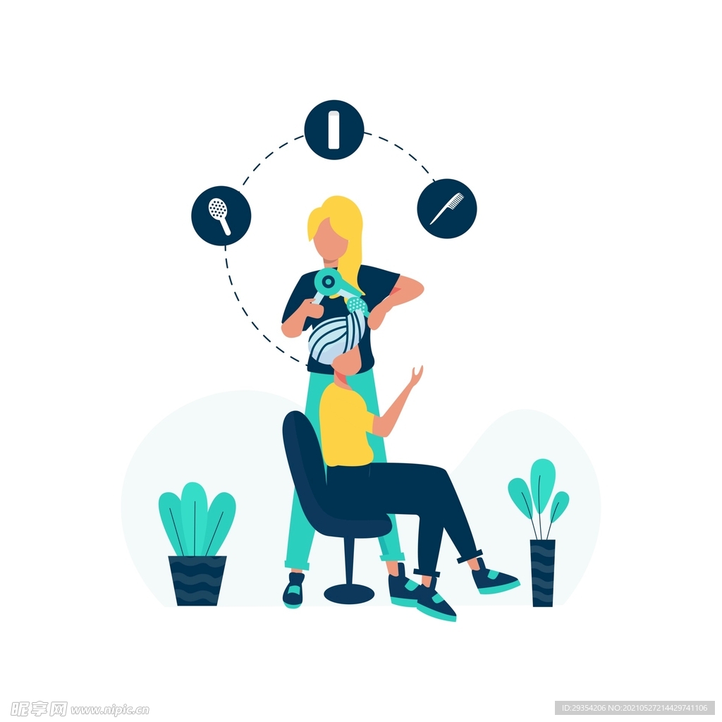 扁平化生活场景图片