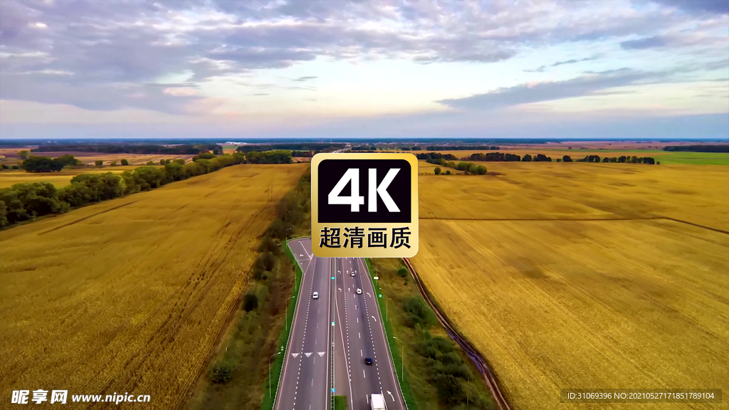 航拍素材乡道上行驶的汽车