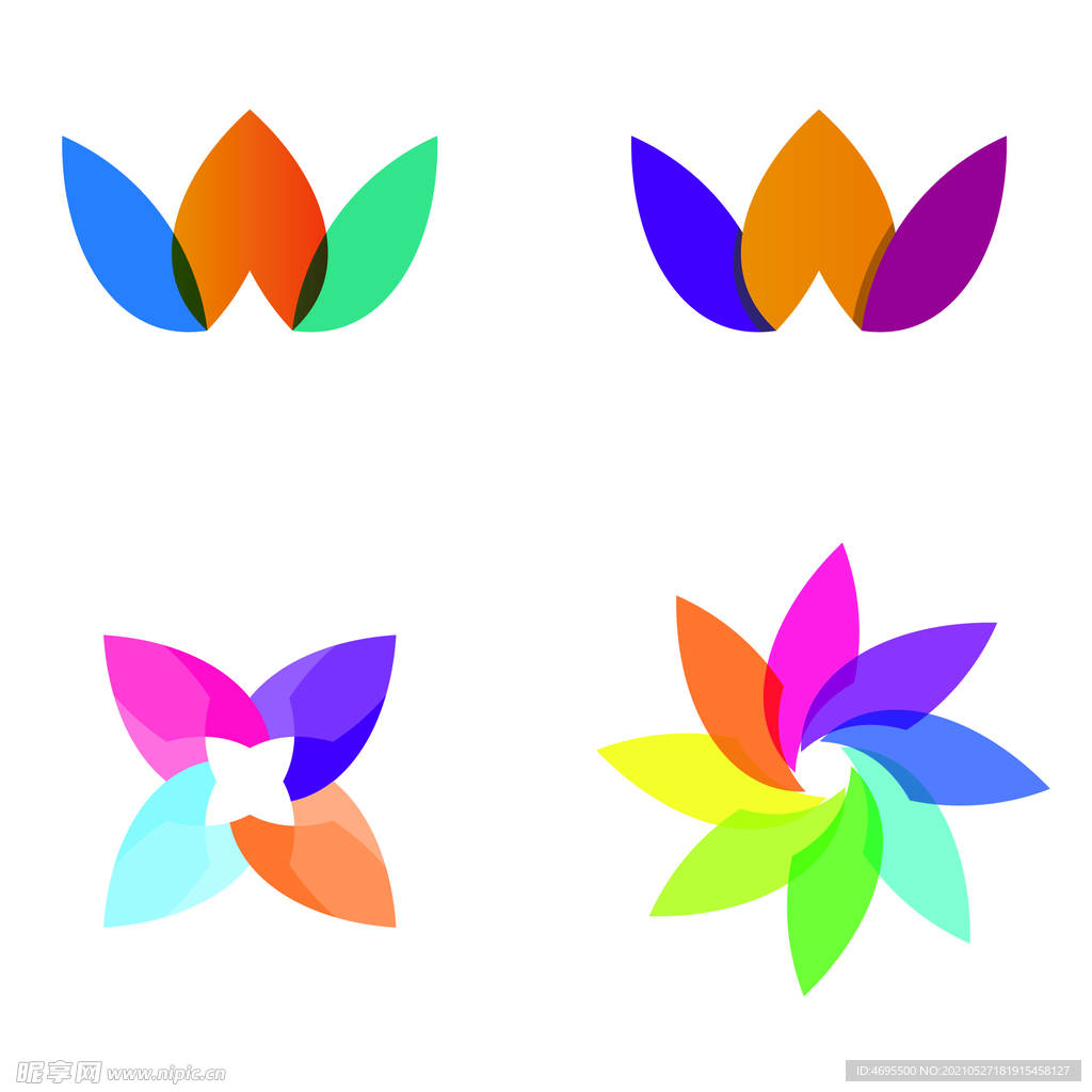 风车 叶子标志图标