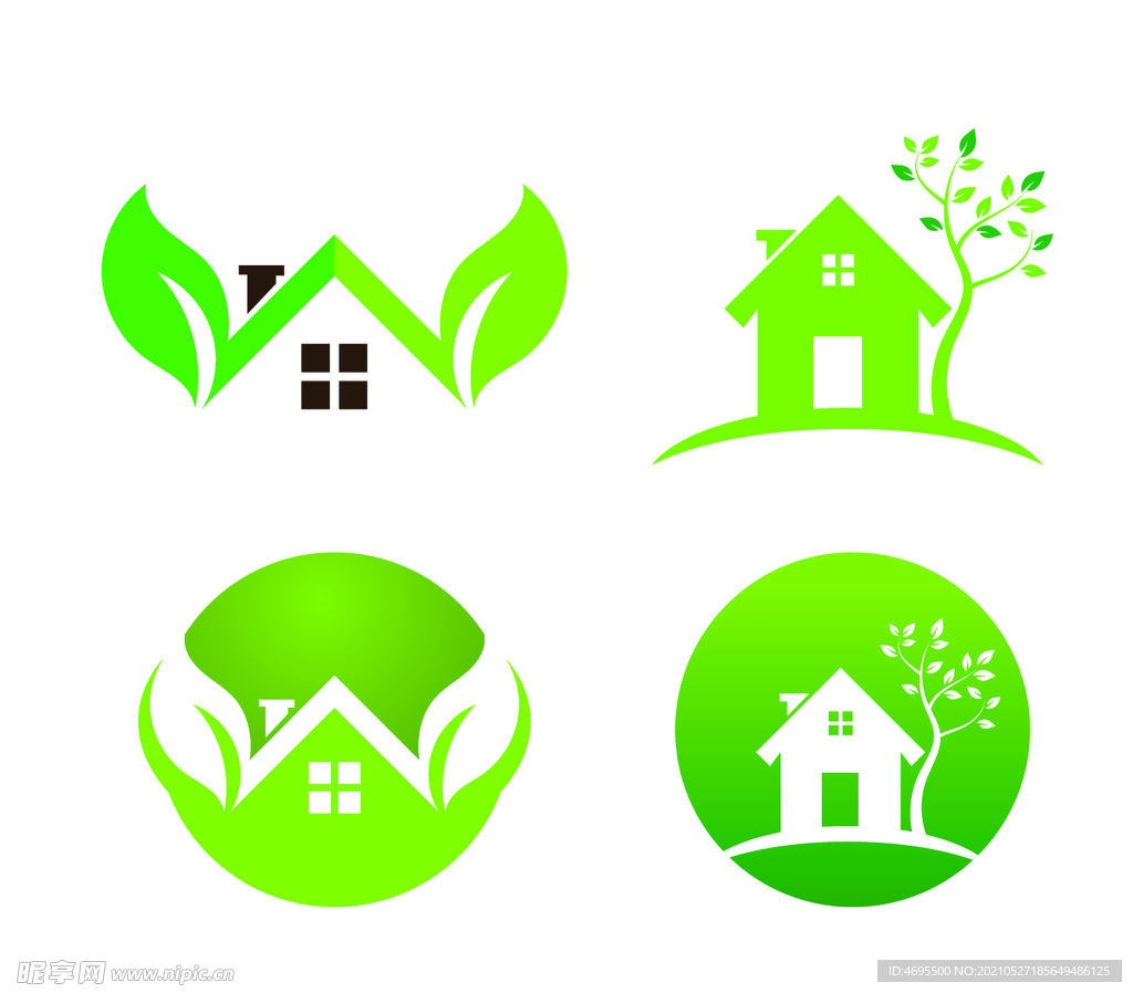 树 房子标志
