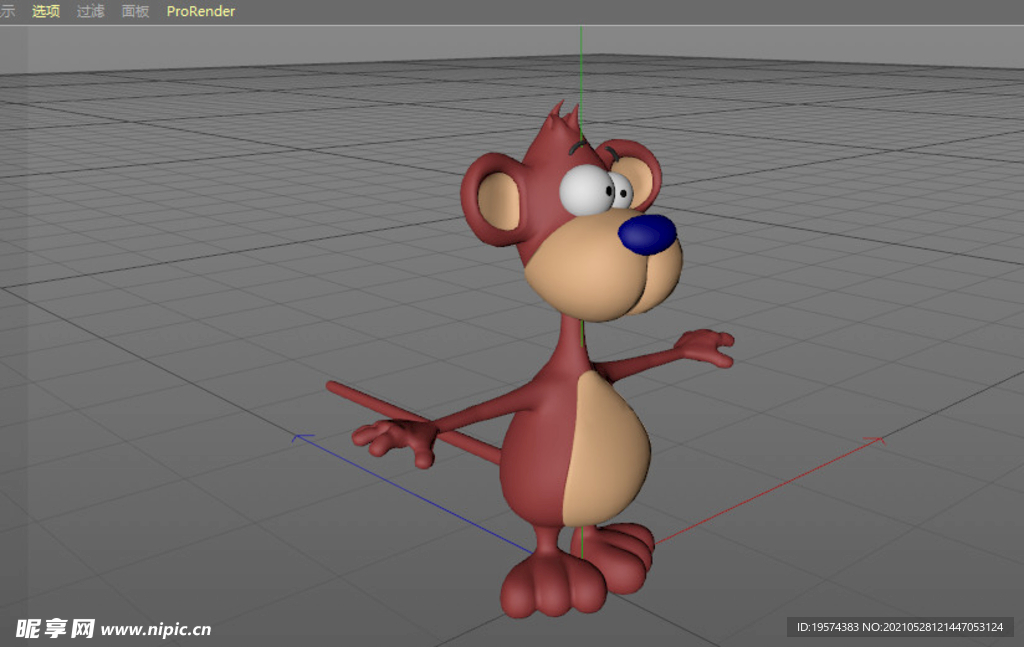C4D模型可爱卡通猴子动物
