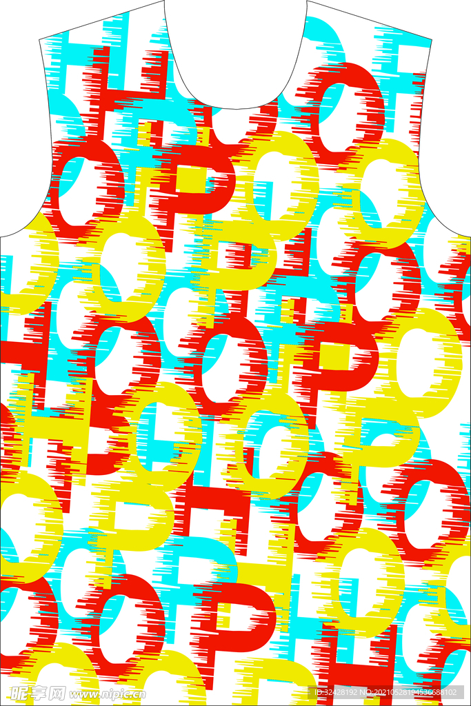 潮流男装印花 分层