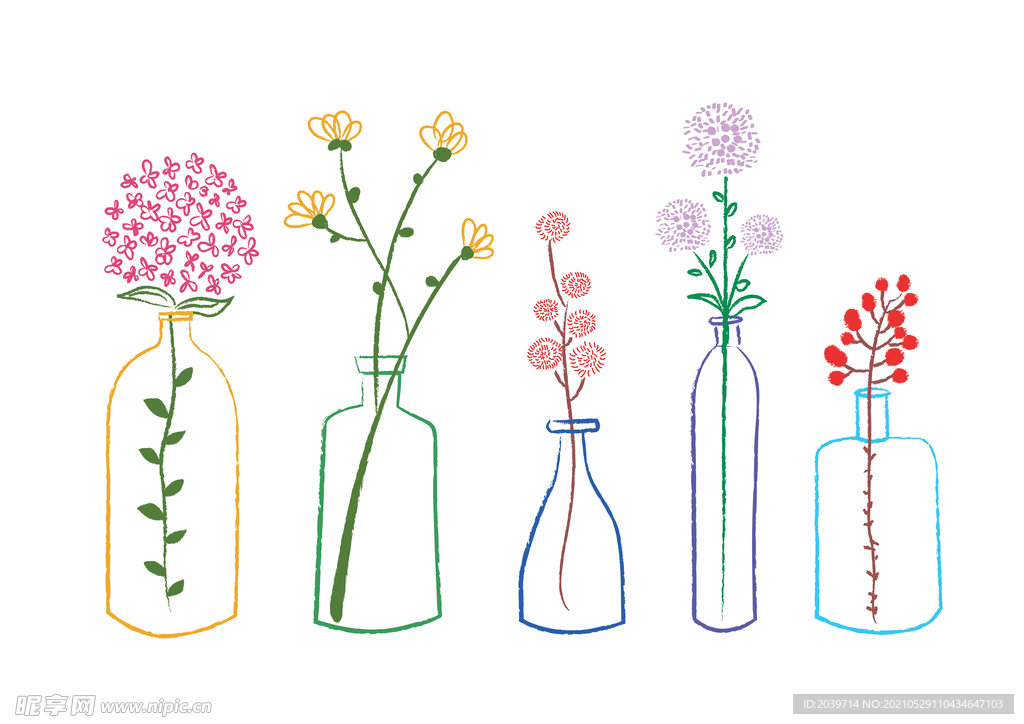 线描花瓶