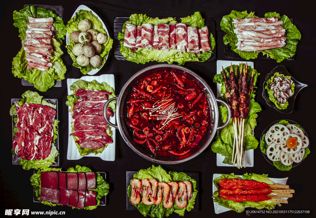 诱人的火锅食材美食
