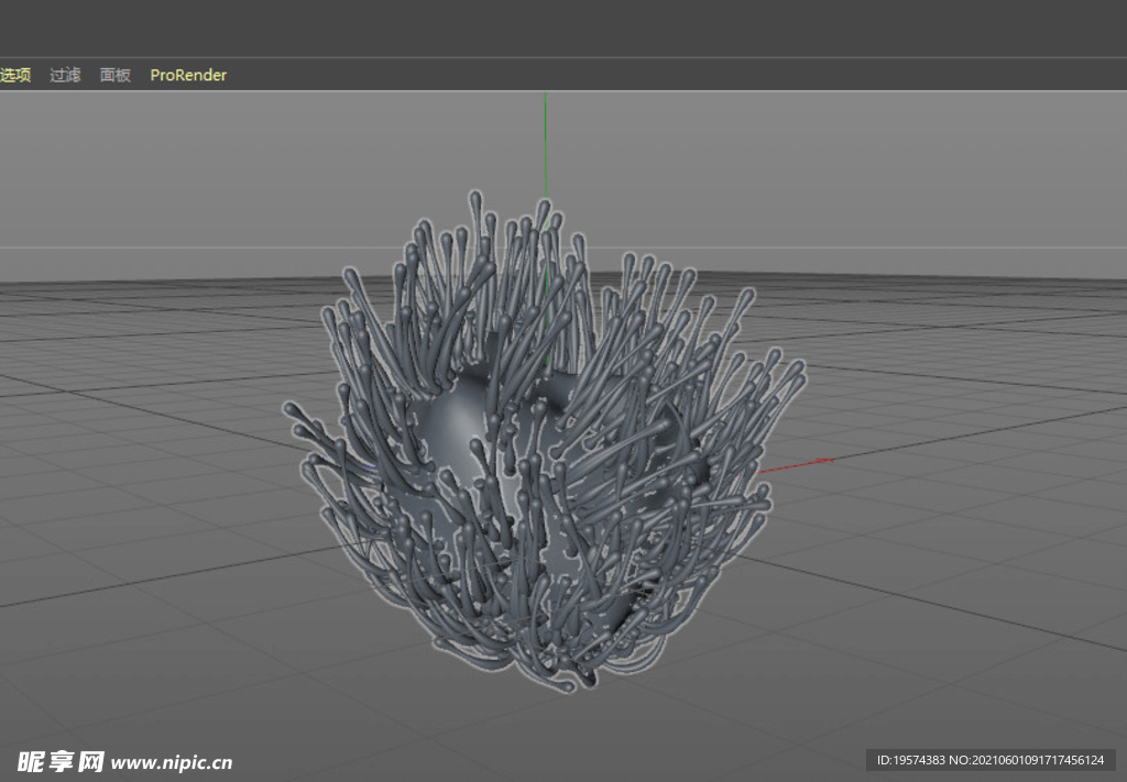 C4D模型蠕动的细菌生物