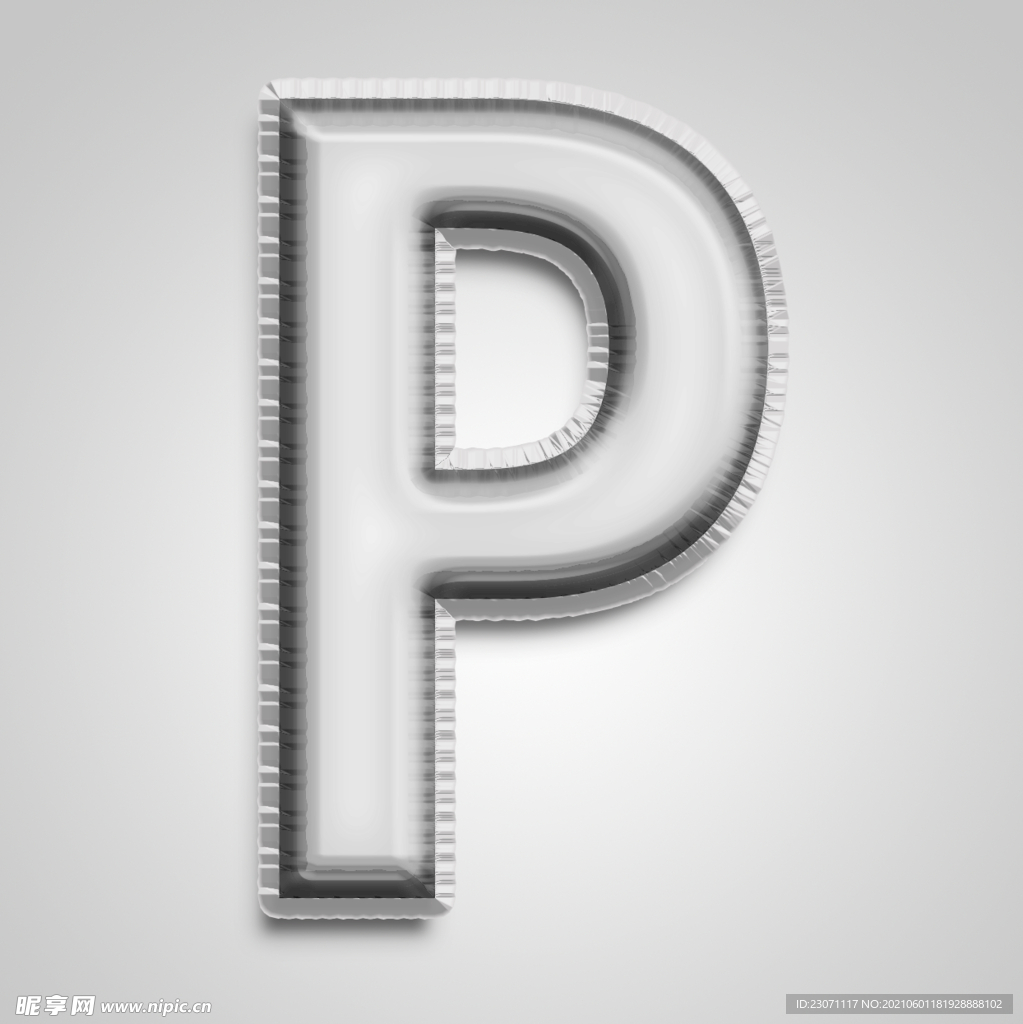 金属字母P
