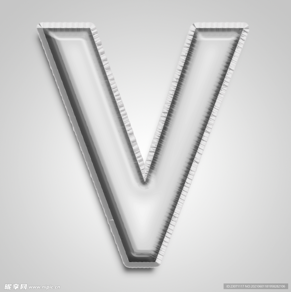 金属字母V