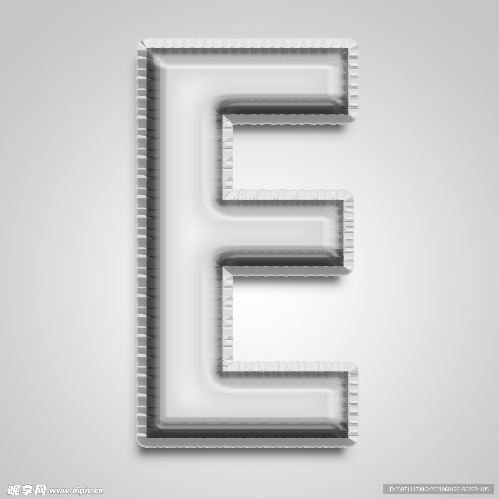 金属字母E