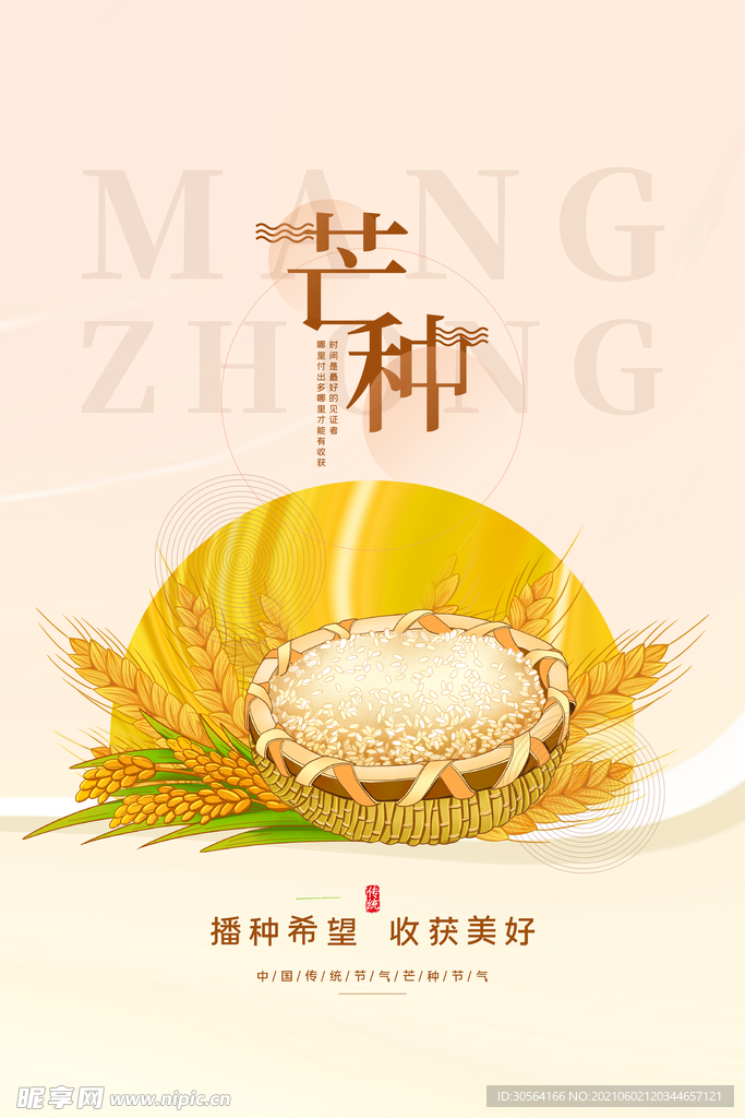 芒种节气传统活动宣传海报素材