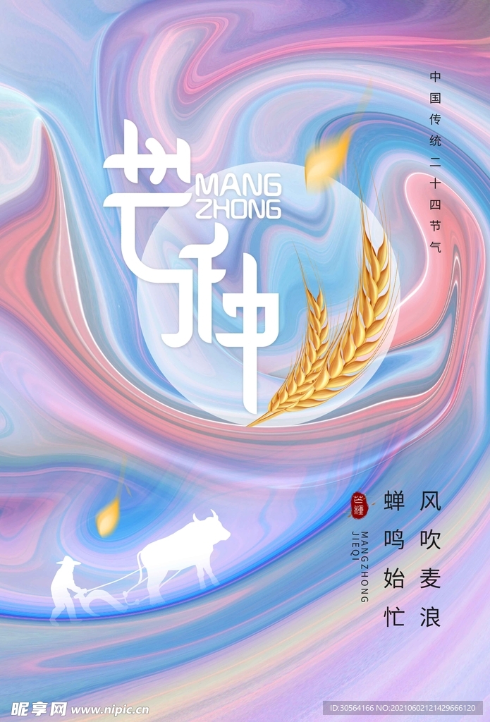 芒种节气传统活动宣传海报素材