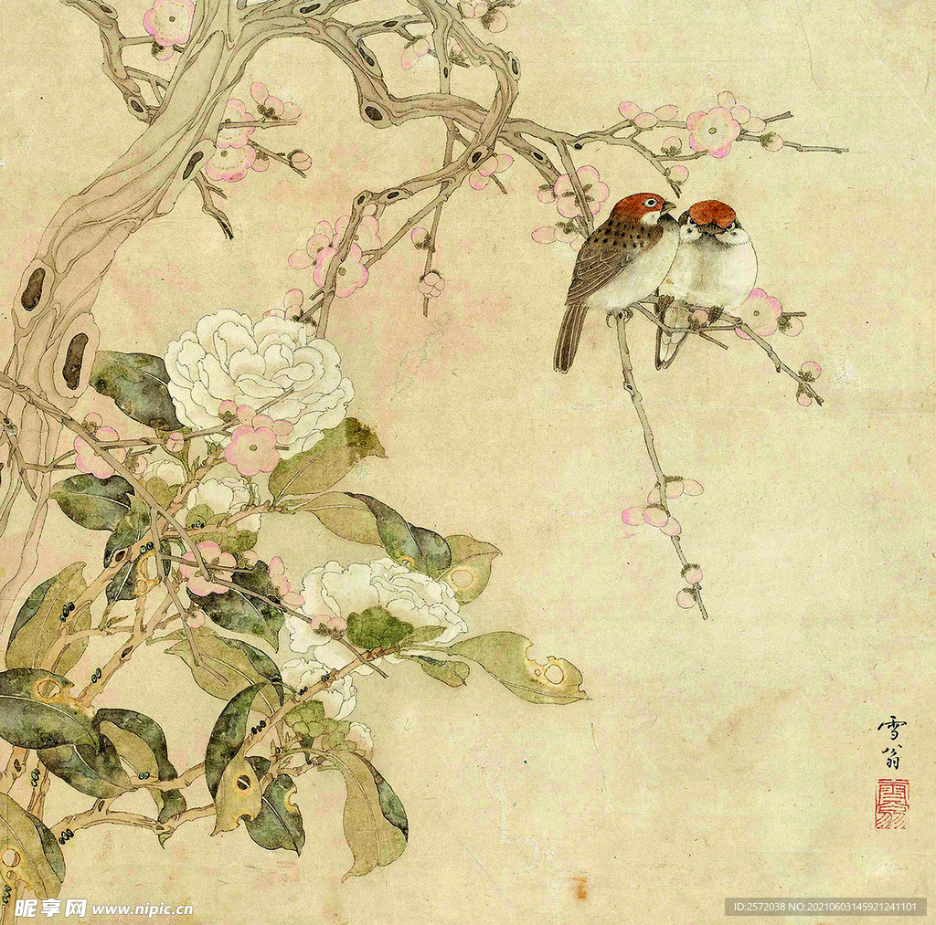 双雀图