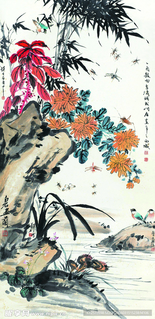 兰竹石图