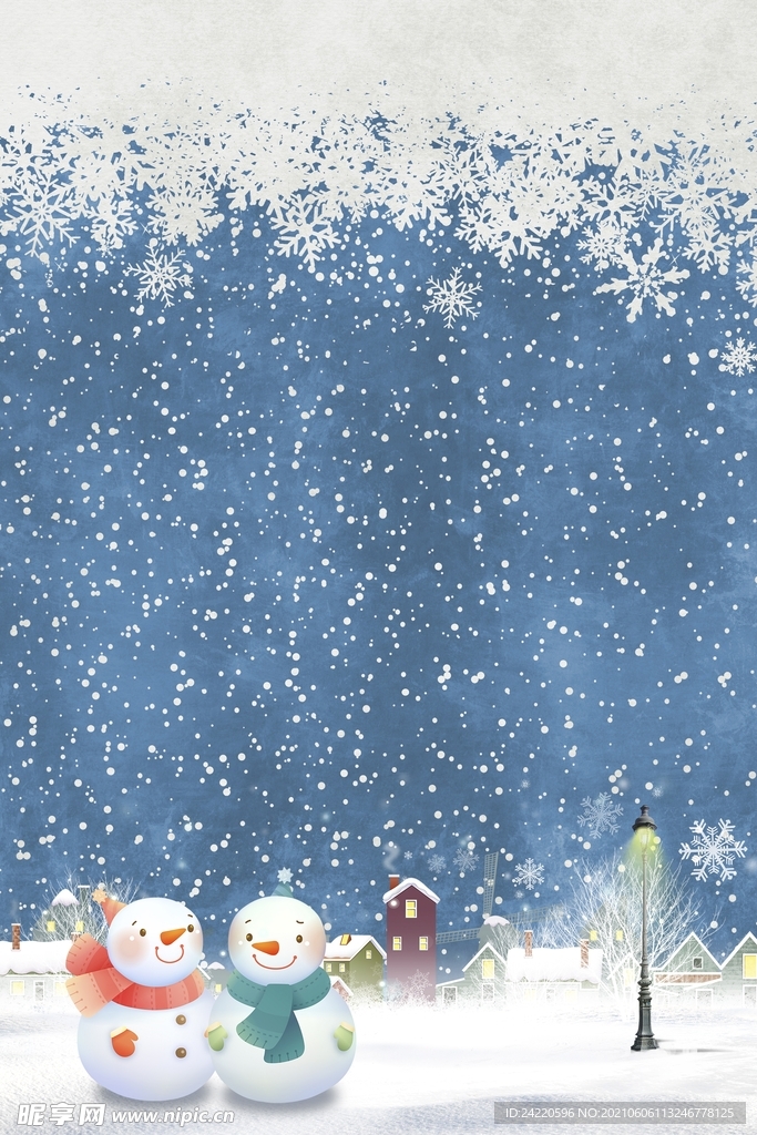卡通雪人背景